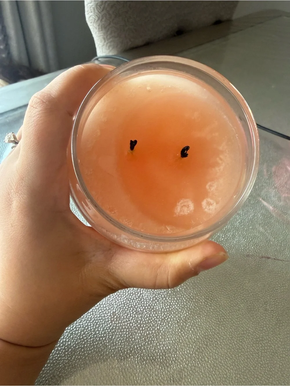 Village Candle Large Jar Candle - Peach/Coral